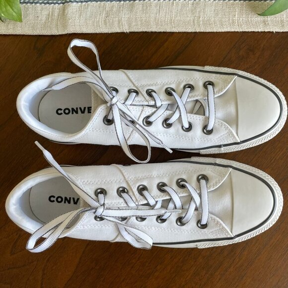 Converse All Star Low Cut Lace Up Sneakers White + Black Sz 9.5 NWOT - Picture 7 of 14